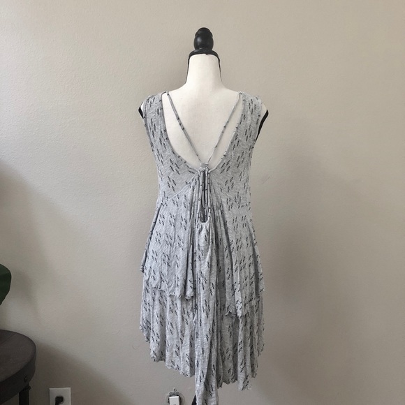 Free People High Low Printed Lace Up Back Tank Top - Picture 5 of 6